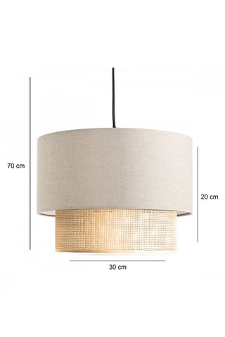 Candeeiro suspenso - Bege e natural - 40 W