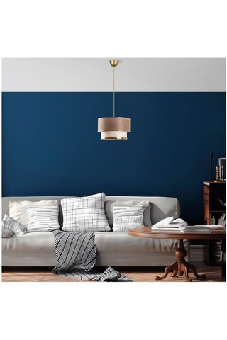 Candeeiro suspenso Cake - Bege e dourado - 60 W