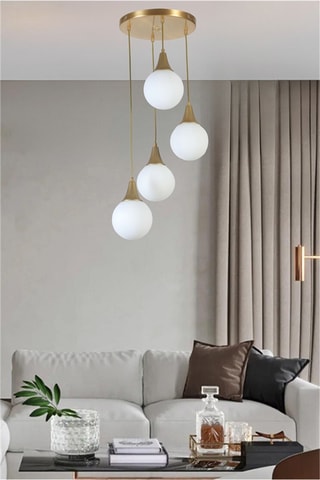 Candeeiro suspenso Afra - Dourado - 4 x 40 W