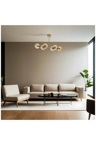 Candeeiro suspenso - Dourado - 6 x 40 W