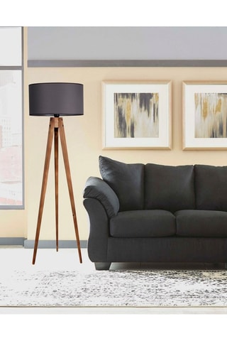 Lampadaire avec étagère Ayd - Marron clair - 60 W