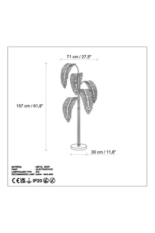 Lampadaire - Doré - 5 x 40 W