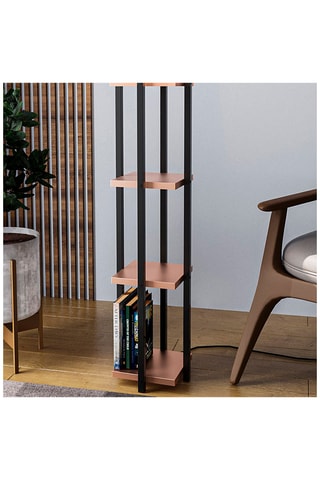 Lampadaire - Noir et marron - 40 W - 130 cm