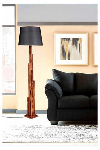 Lampadaire Pramit - Naturel et anthracite