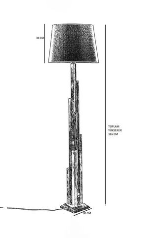 Lampadaire Pramit - Naturel et anthracite