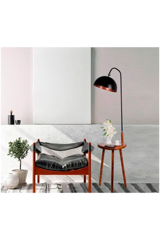 Lampadaire - Noir et naturel - 60 W - 160 cm