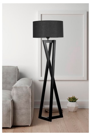 Lampadaire Yildo - Noir et cuivré - 60 W