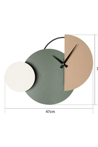 Relógio de parede Mateen - 47 x 31 cm - Verde e bege