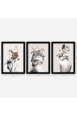 3 pinturas decorativas emolduradas Claude2 -  35 x 45 cm