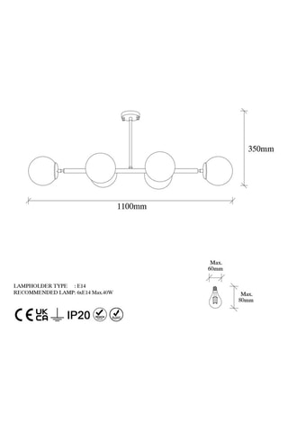 Candeeiro de teto - Acobreado - 3 x 40 W