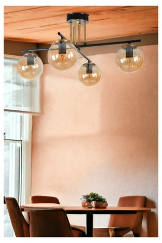 Candeeiro suspenso Oslo 4 - Dourado - 4 x 60 W