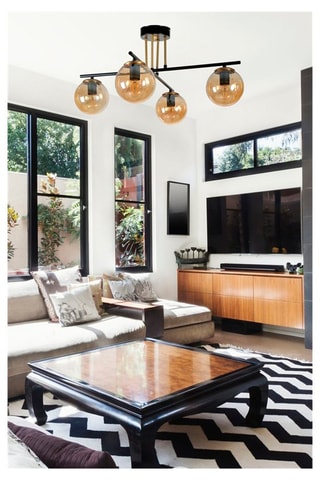 Candeeiro suspenso Oslo 4 - Dourado - 4 x 60 W