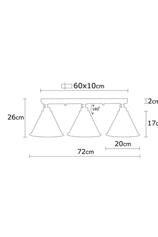 Candeeiro de teto Berceste - Bronze - 3 x 100 W