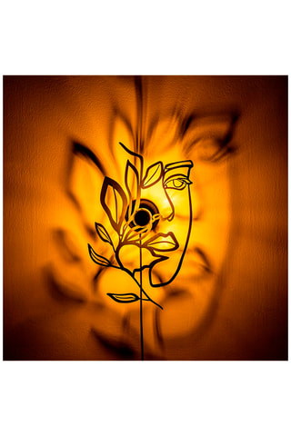 Aplique de parede Flower Faced - Preto - 40 W