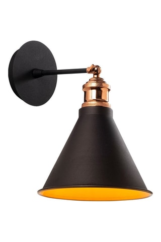 Aplique de parede Berceste - Preto e acobreado - 100 W