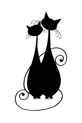 Decoração de parede Cat -  Preto - 30 x 60 cm