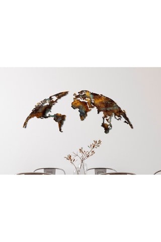 Decoração de parede Wold Map Medium 3 - 150 x 59 cm - Castanho­