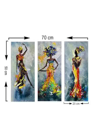 3 pinturas decorativas em MDF Rémi - 20 x 50 cm