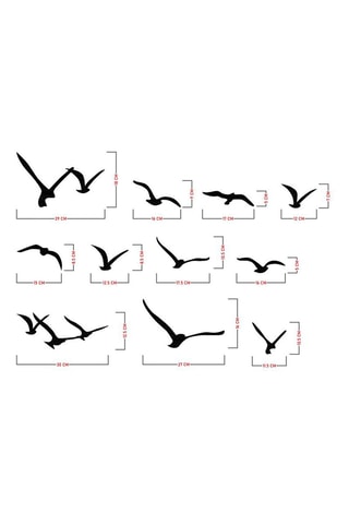 14 decorações de parede - Preto - 69 x 41 x 7 cm