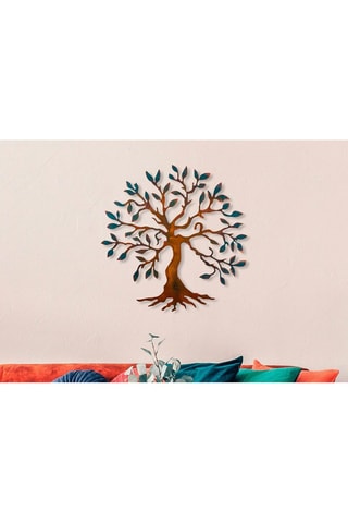 Decoração de parede - 60 x 60 cm - Castanho e verde-escuro