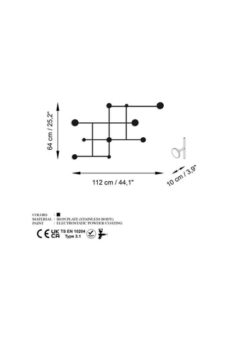 Porte-manteau -  Noir - 112 x 64 x 10 cm