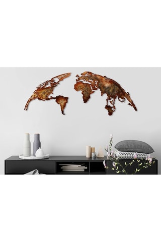 Décoration murale World Map - 150 x 59 cm - Cuivré