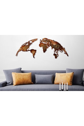 Décoration murale World Map - 150 x 59 cm - Cuivré