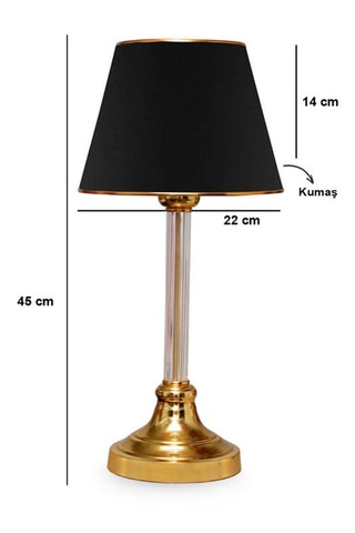 Candeeiro de mesa Ayd - Preto e dourado - 60 W