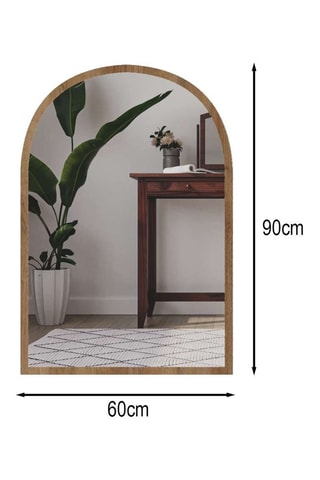 Miroir - 60 x 90 x 2,2 cm - Imitation chêne