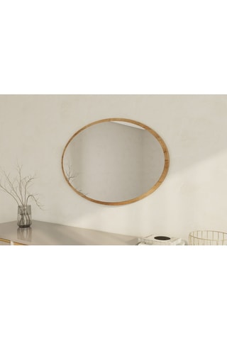 Miroir - 90 x 60 x 2,2 cm - Imitation chêne