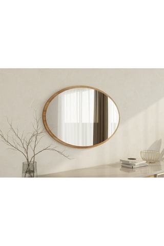 Miroir - 90 x 60 x 2,2 cm - Imitation chêne