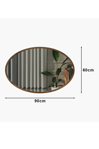 Miroir - 90 x 60 x 2,2 cm - Imitation chêne