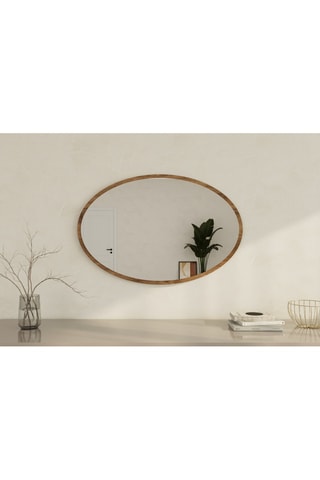 Miroir - 90 x 60 cm - Imitation noyer