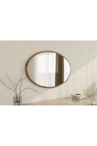Miroir - 90 x 60 cm - Imitation noyer