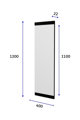 Miroir - 40 x 120 x 2,2 cm - Argenté et noir