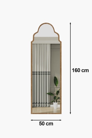 Miroir - 50 x 160 x 2,2 cm - Imitation chêne