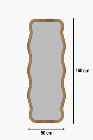 Miroir - 50 x 160 x 2,2 cm - Imitation bois