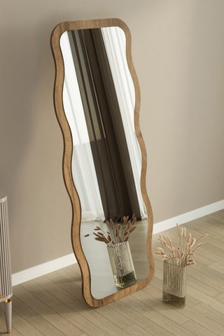 Miroir - 50 x 160 x 2,2 cm - Imitation noyer