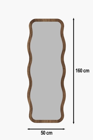 Miroir - 50 x 160 x 2,2 cm - Imitation noyer
