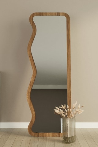 Miroir - 50 x 160 x 2,2 cm - Imitation noyer