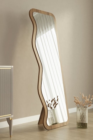 Miroir - 50 x 160 x 2,2 cm - Imitation noyer