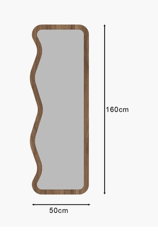 Miroir - 50 x 160 x 2,2 cm - Imitation noyer