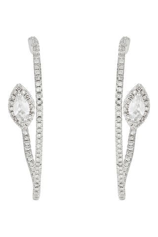 Boucles d'oreilles Calathea Or blanc, diamants et topazes