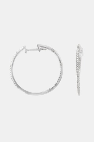 Créoles Flamboyantes - Or blanc et diamants