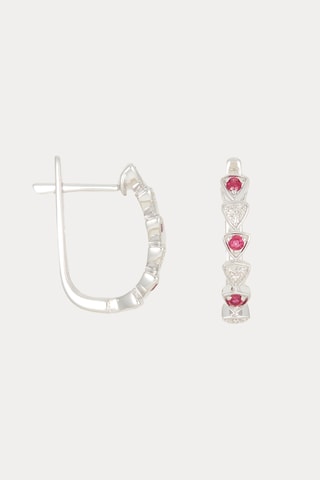 Créoles Nova Or blanc, diamants et rubis