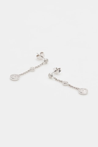 Boucles d'oreilles Trio Pendants Or blanc et diamants