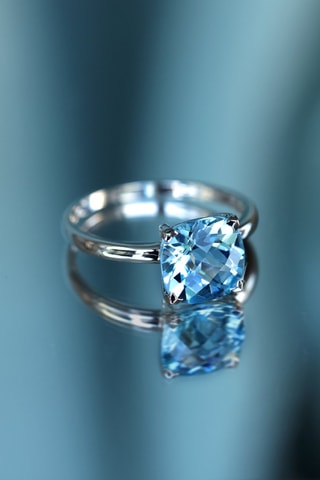 Bague Topaze Unique - Or blanc et topaze