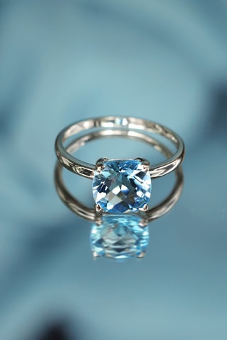 Bague Topaze Unique - Or blanc et topaze