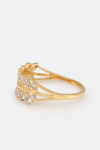 Bague Feuillage Lumineux - Or jaune et diamants