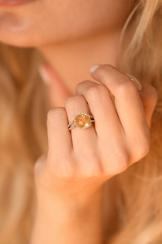 Bague Divine Citrine 10 - Or jaune, diamants et citrine
